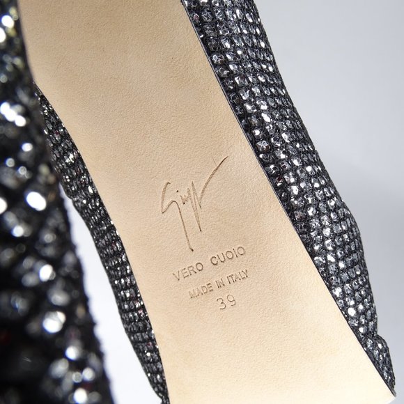 GIUSEPPE ZANOTTI Sharon 105 Glitter Peep Toe Pumps - Picture 15 of 15